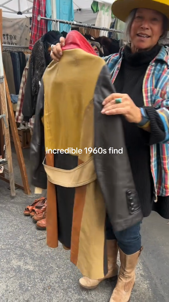 Patchwork Leather Trench Coat