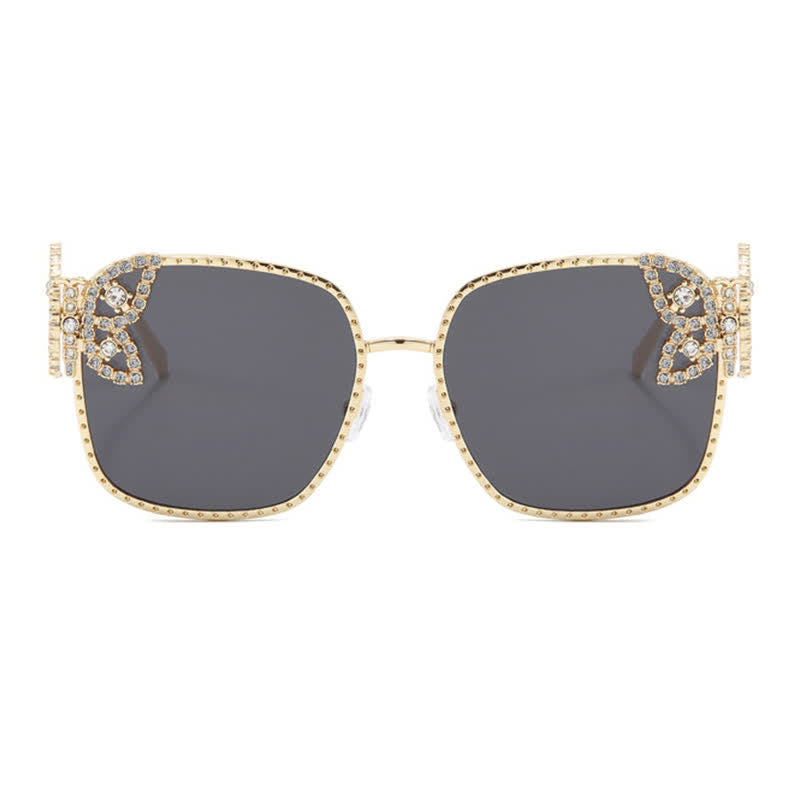 Spykay™ SG60849 Square Frame Butterfly Decor Oversized Sunglasses