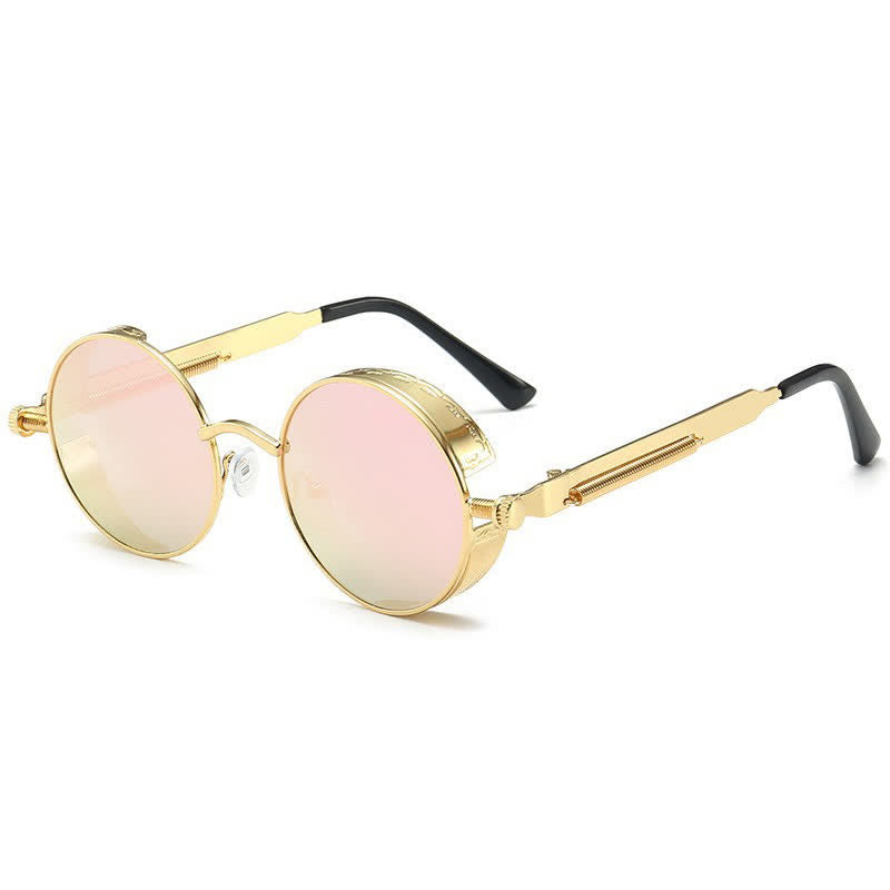 Spykay™ SG60945 Retro Punk Round Frame Spring Temples Sunglasses