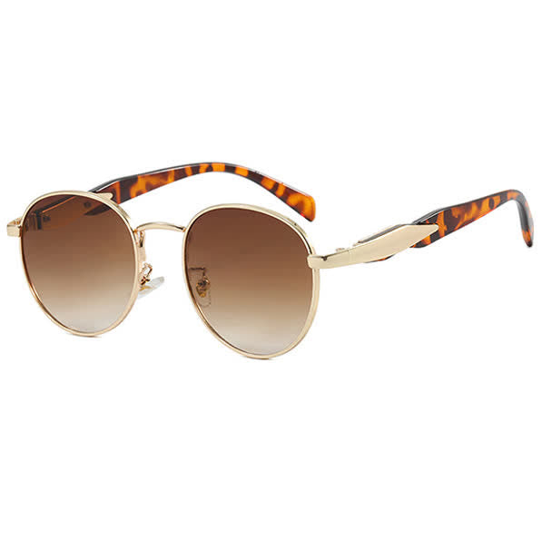 Spykay™ SG60714 Retro-Vintage Round Frame Metal Temples Sunglasses