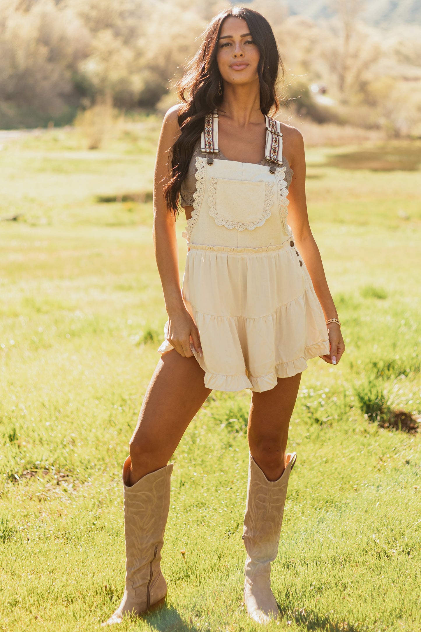 Crochet - Trimmed Overall Romper