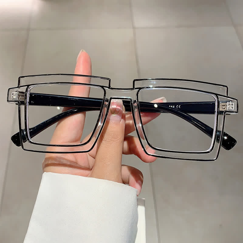 Spykay™ EG26813 Fluorescent Colorblock Square Frame Anti-blue Light Glasses