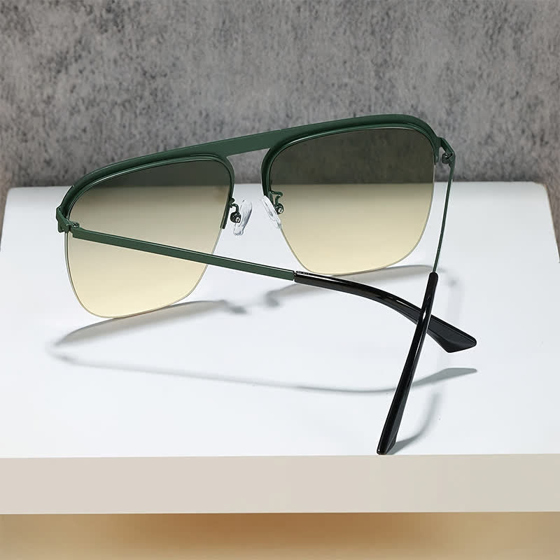 Spykay™ SG60864 Square Frame Semi-Rimless Oversized Sunglasses