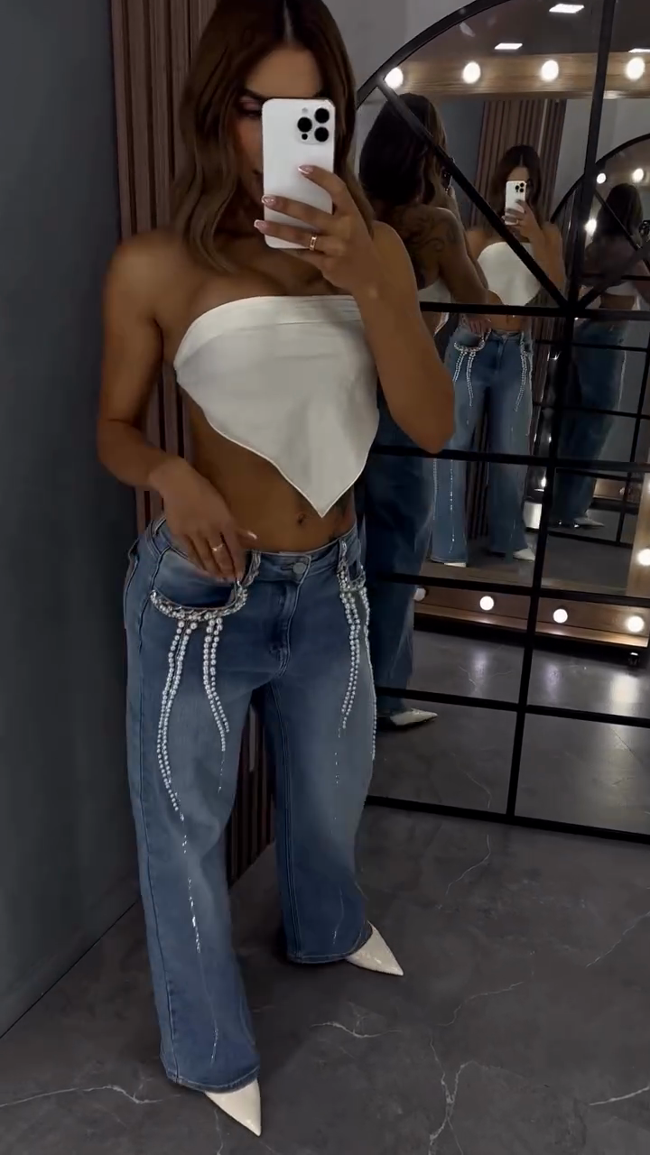 Embellished Flared Jeans