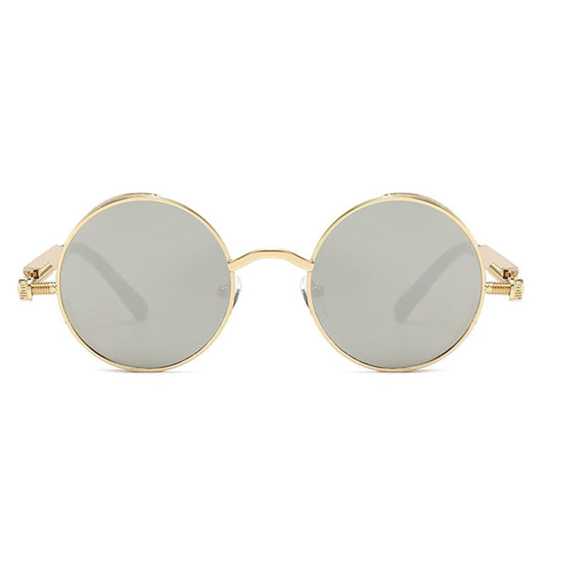 Spykay™ SG60945 Retro Punk Round Frame Spring Temples Sunglasses