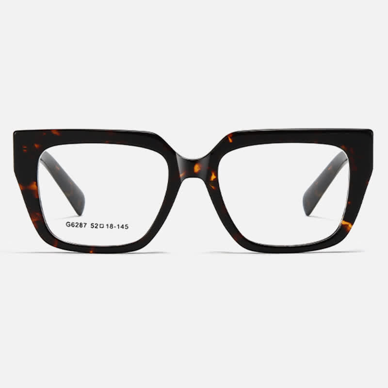 Spykay™ EG26819 Tortoise Shell Pattern Square Frame Simple Anti-blue Light Glasses