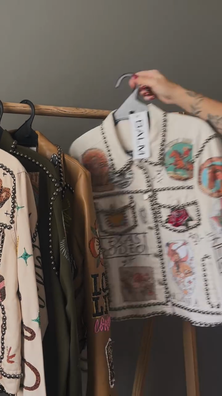 Embroidered Western - Style Denim Jacket