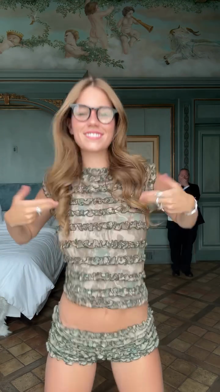 Olive - Hued Ruffled Two - piece Set