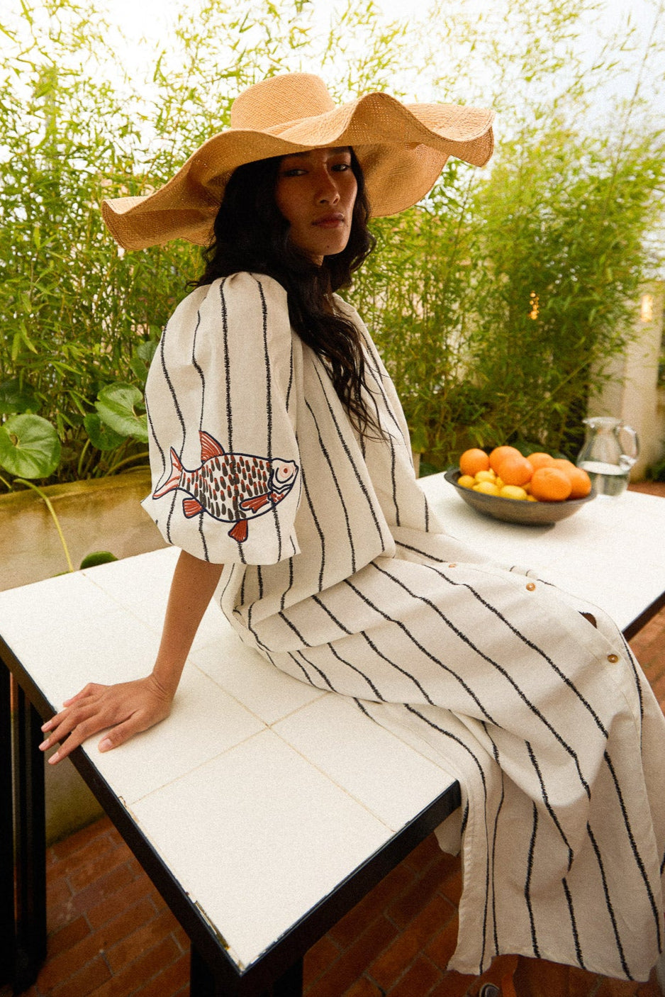 Striped Linen Maxi Dress
