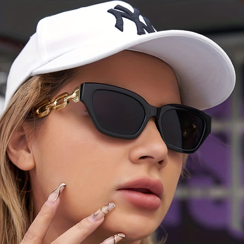 Spykay™ SG60953 Retro Cat-Eye Chain Temples Trendy Sunglasses