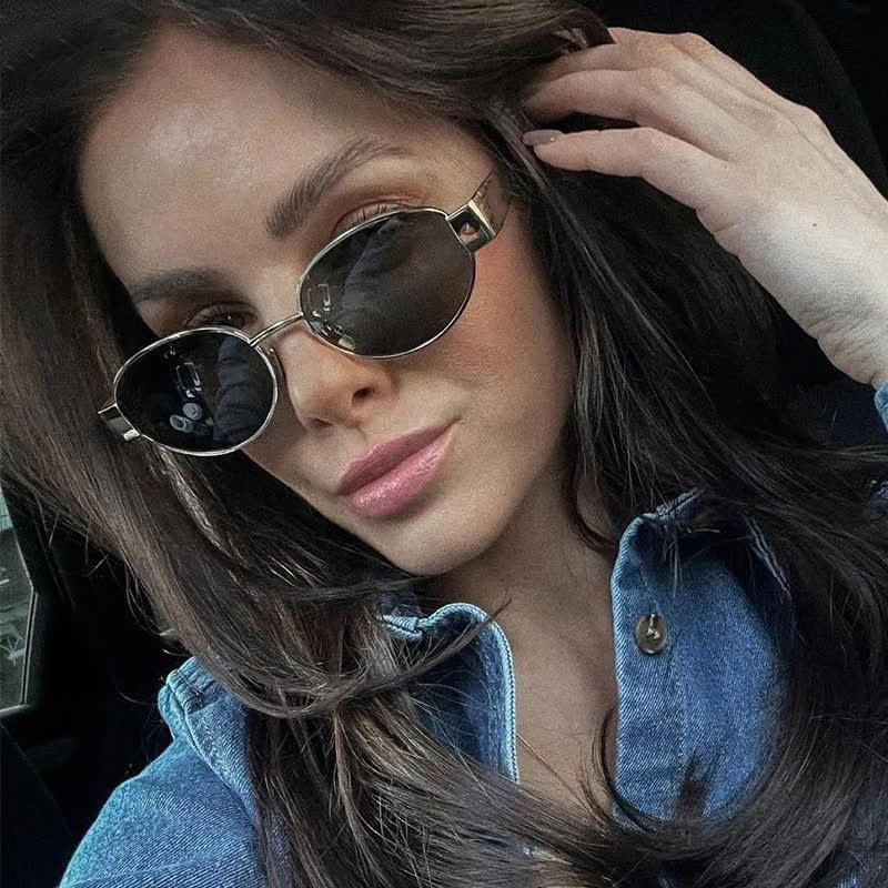 Spykay™ SG60707 Oval Frames Metal Temples Retro-Vinatge Sunglasses