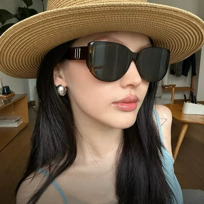 Spykay™ SG60777 Cat-Eye Large Frame Sunglasses with Nylon Lenses