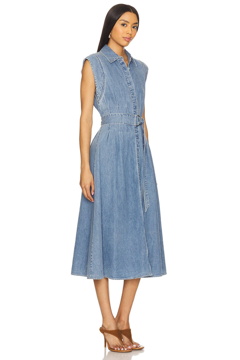 Sleeveless Denim Midi Dress