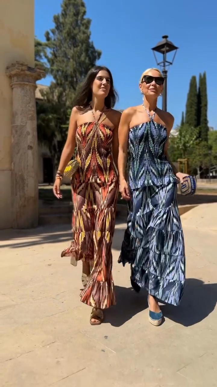 Printed Camisole and Maxi Skirt Set