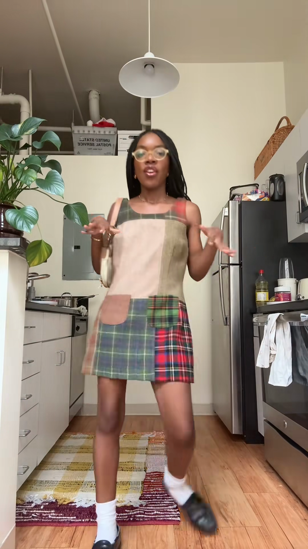 Patchwork Plaid Dress