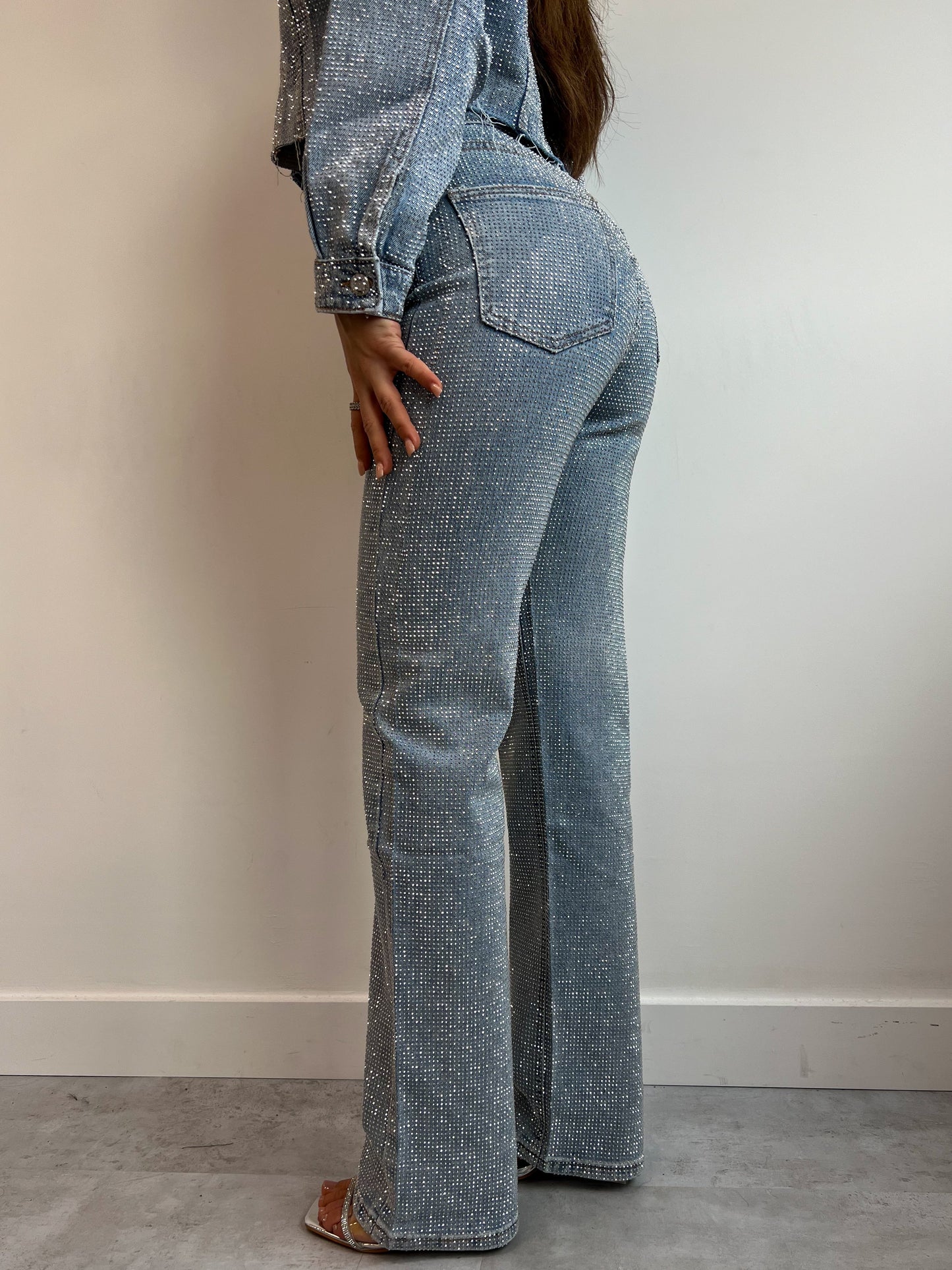 Embellished Denim Two - Piece Set