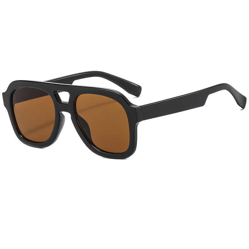 Spykay™ SG60832 Double Bridges Thick Frame Hipster Aviator Sunglasses