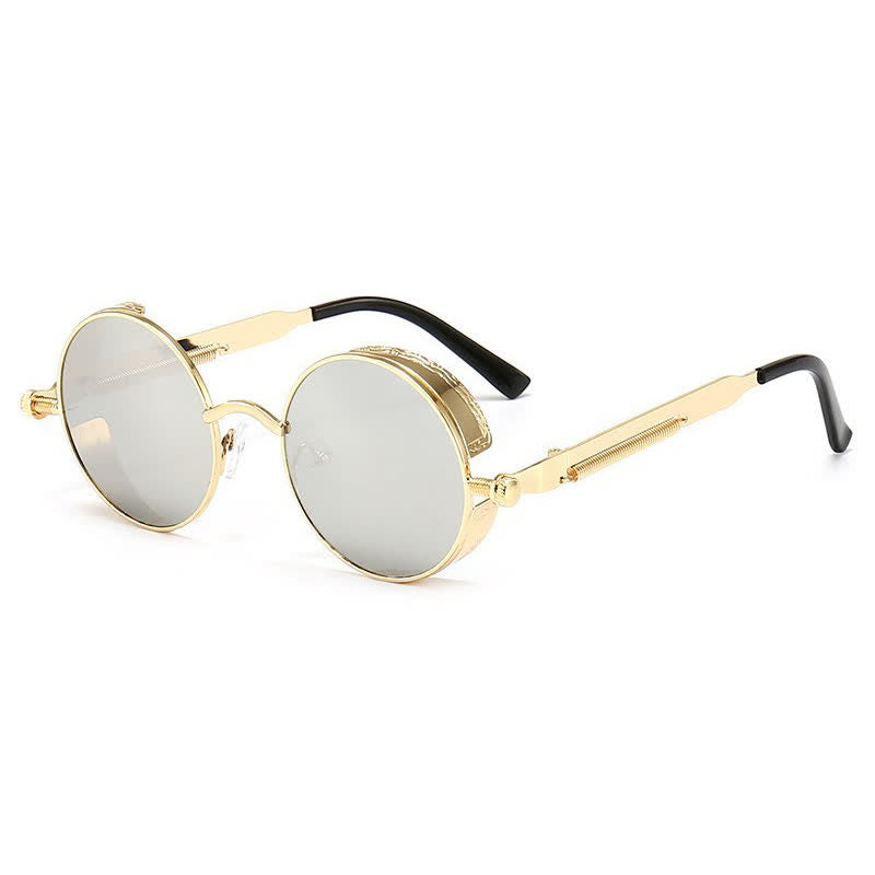 Spykay™ SG60945 Retro Punk Round Frame Spring Temples Sunglasses