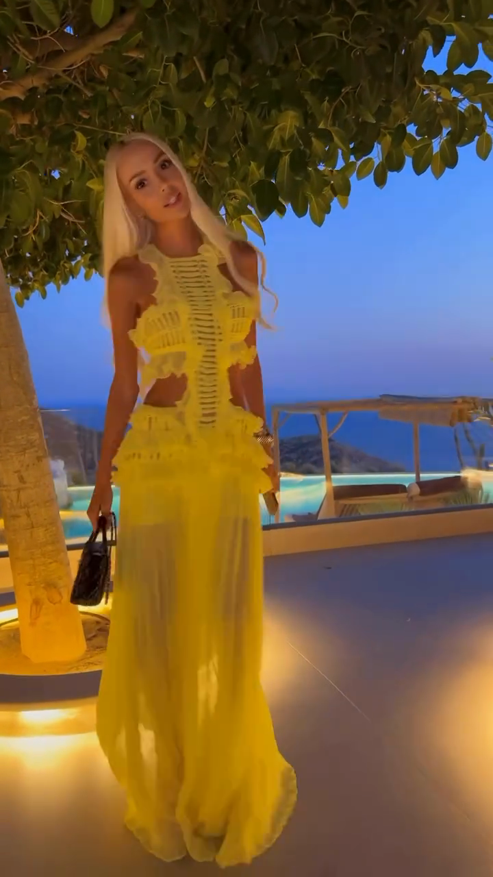 Yellow Cut - Out Maxi Dress