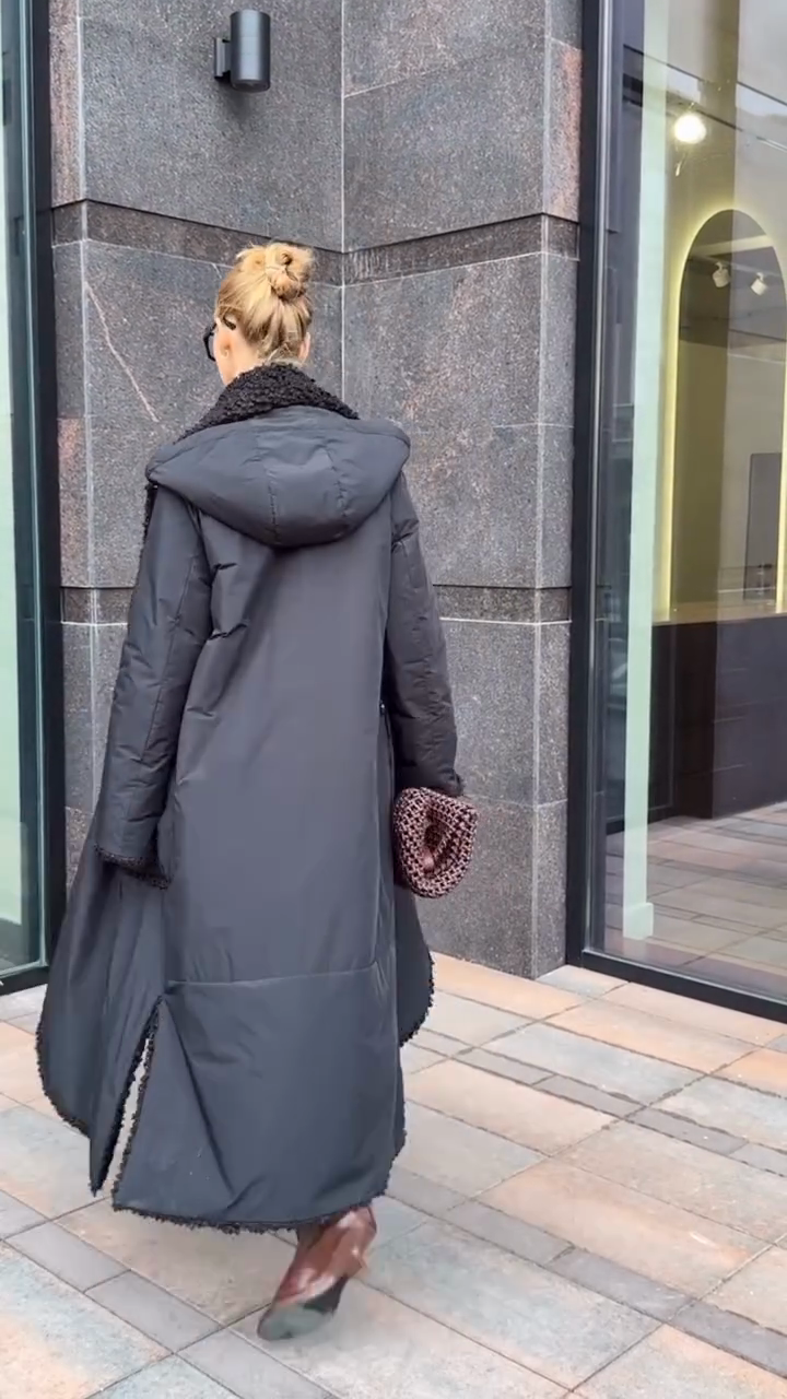 Faux - Shearling Trimmed Trench Coat
