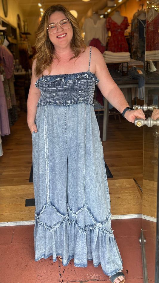 Light Blue Denim Jumpsuit