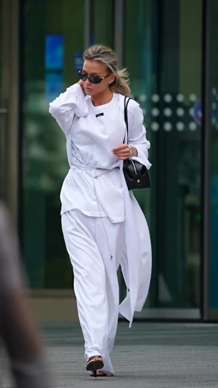 White Belted Two - piece Set