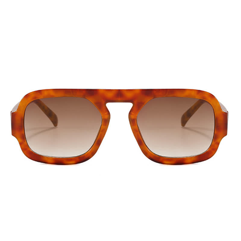 Spykay™ SG60722 Square Frame Leopard Print Cycling Aviator Sunglasses