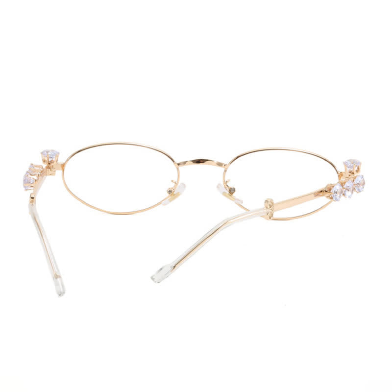 Spykay™ EG26671 Anti-blue Light Oval Frames Rhinestone-Embellished Eyeglasses