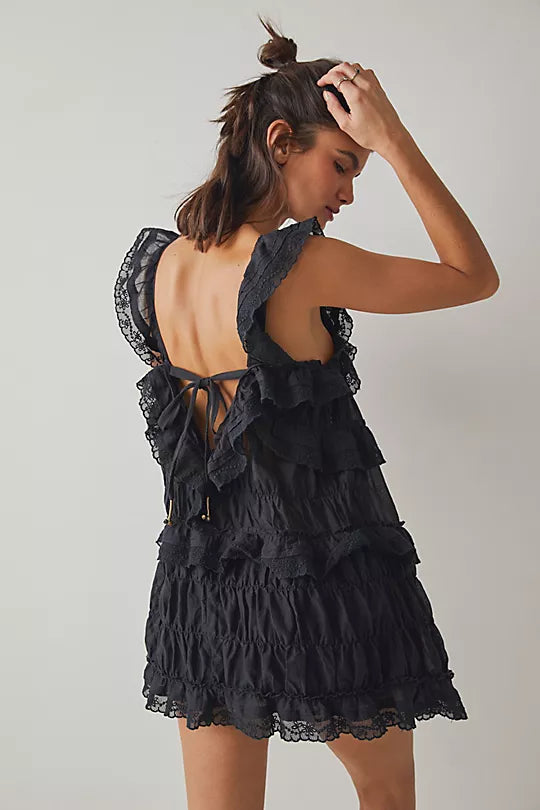 Ruffled Sleeveless Mini Dress