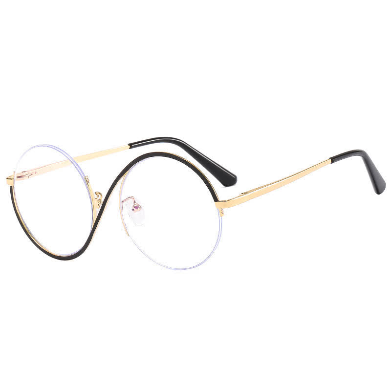Spykay™ EG26662 "S" Design Metal Semi-Rimless Round Frame Unique Retro-Vintage Glasses
