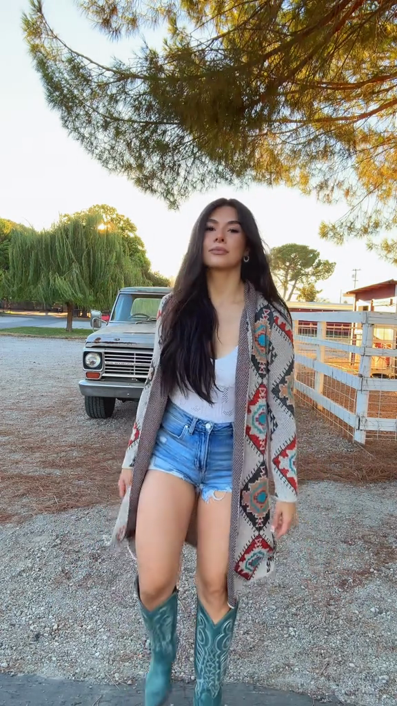 Southwestern - Patterned Long Cardigan