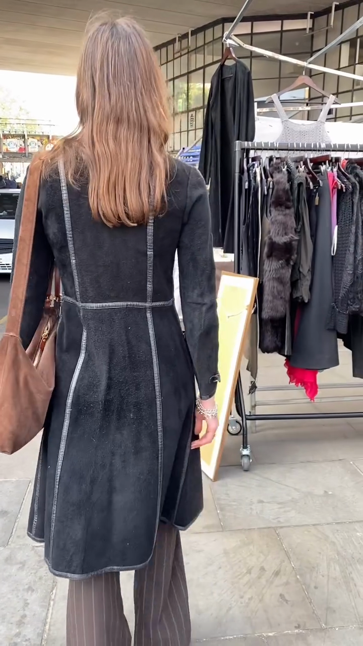 Black Long - Coat with Buckle Detailing