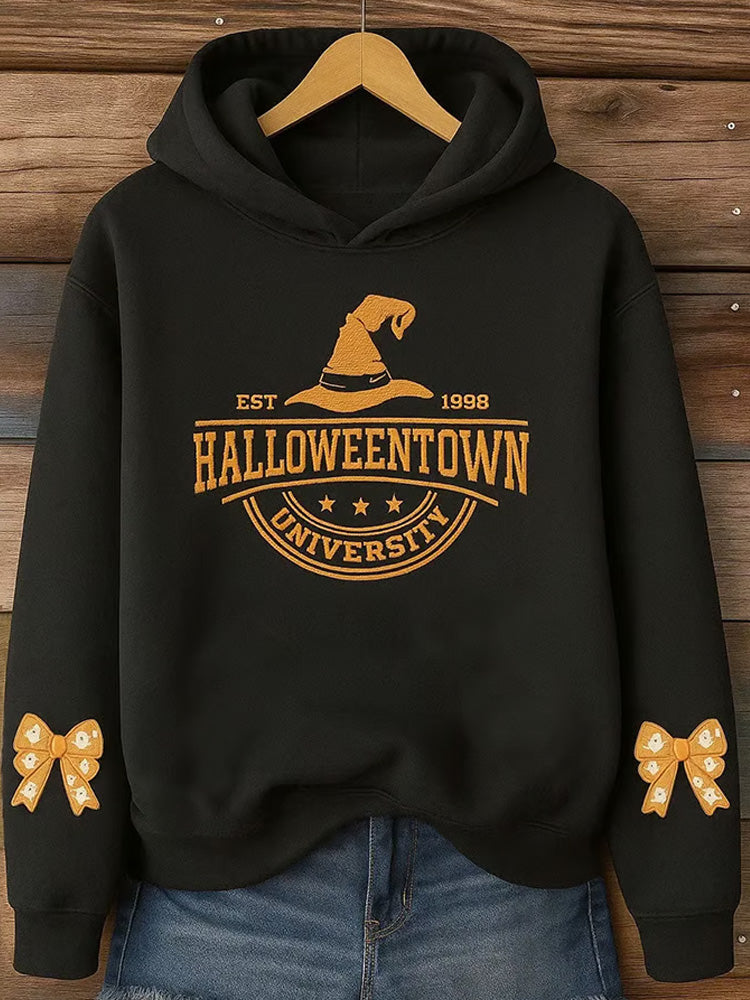 Women's Casual Halloween Graphic Print Warm Hoodie
