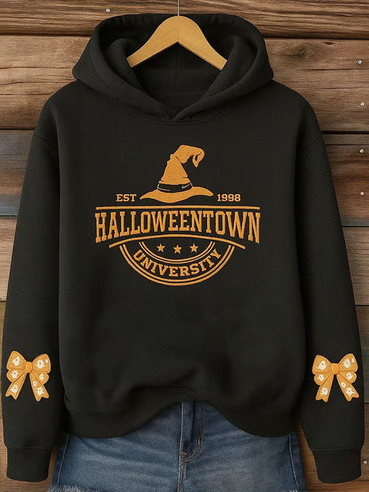 Women's Casual Halloween Graphic Print Warm Hoodie
