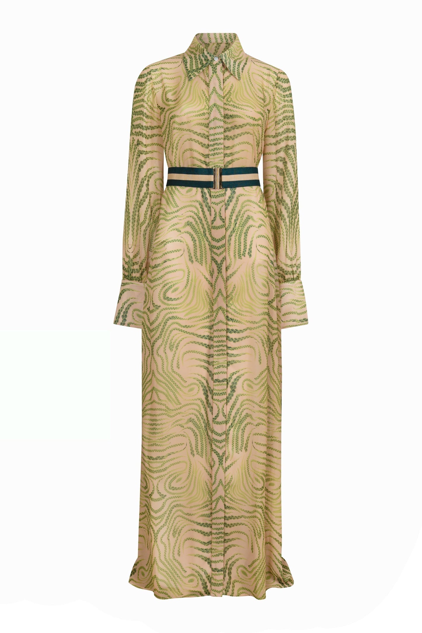 Printed Shirt Dress with Belt