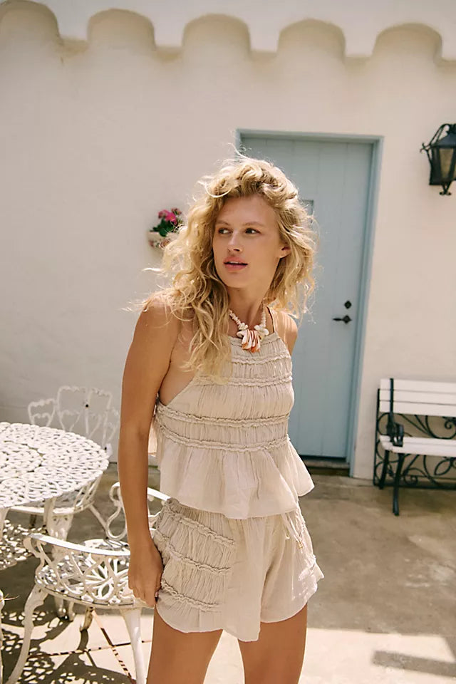 Ruched Cami Top and Shorts Set