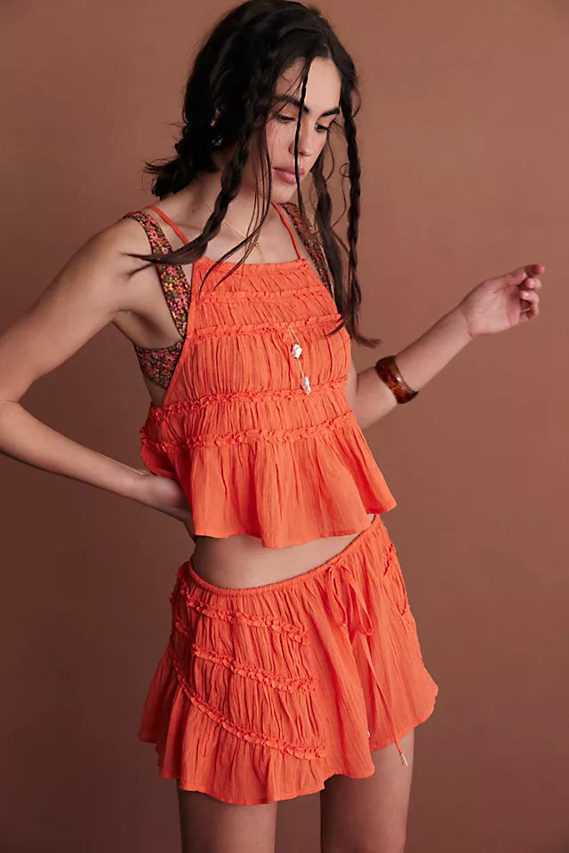 Ruched Cami Top and Shorts Set