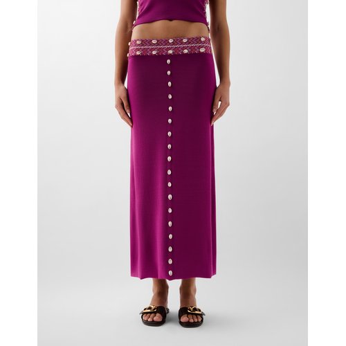 Violet Sleeveless Crop Top and Midi Skirt Set