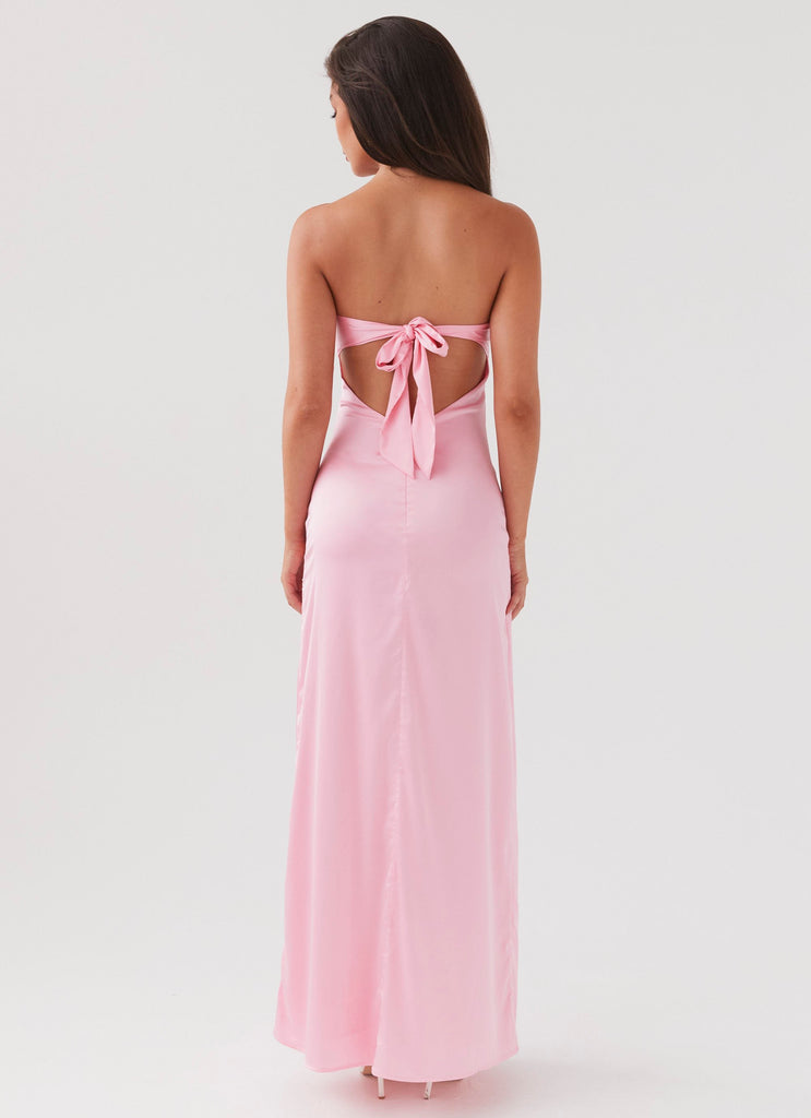 Strapless Cut - out Floral Maxi Dress
