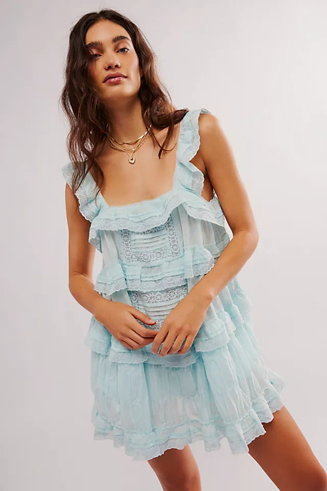 Ruffled Sleeveless Mini Dress