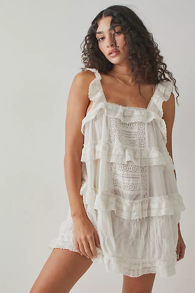 Ruffled Sleeveless Mini Dress