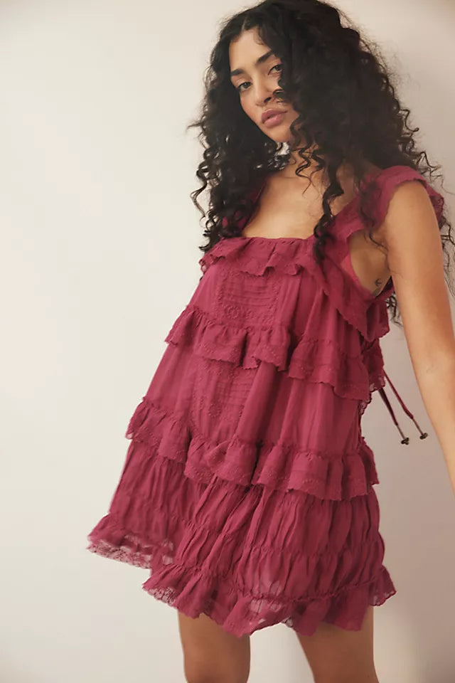 Ruffled Sleeveless Mini Dress