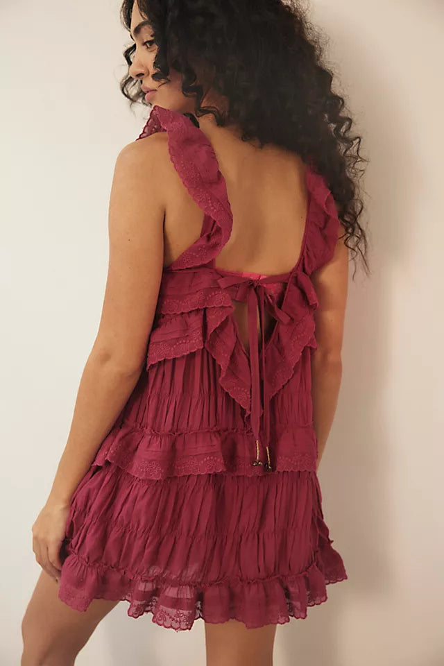 Ruffled Sleeveless Mini Dress