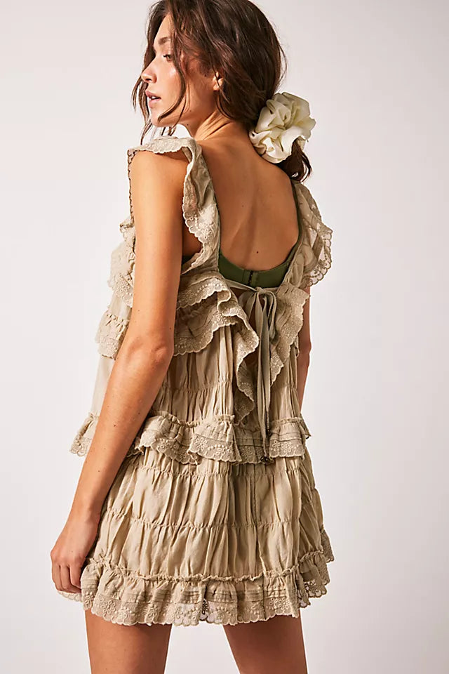 Ruffled Sleeveless Mini Dress