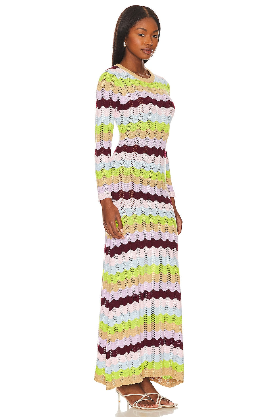 Rainbow - Striped Knit Maxi Dress