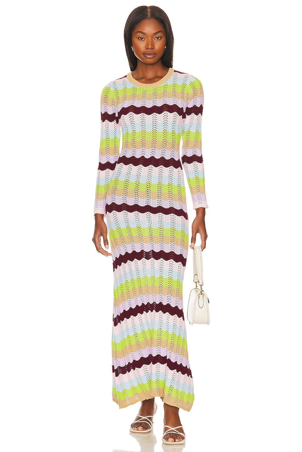 Rainbow - Striped Knit Maxi Dress