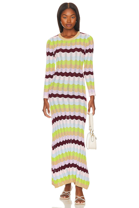 Rainbow - Striped Knit Maxi Dress