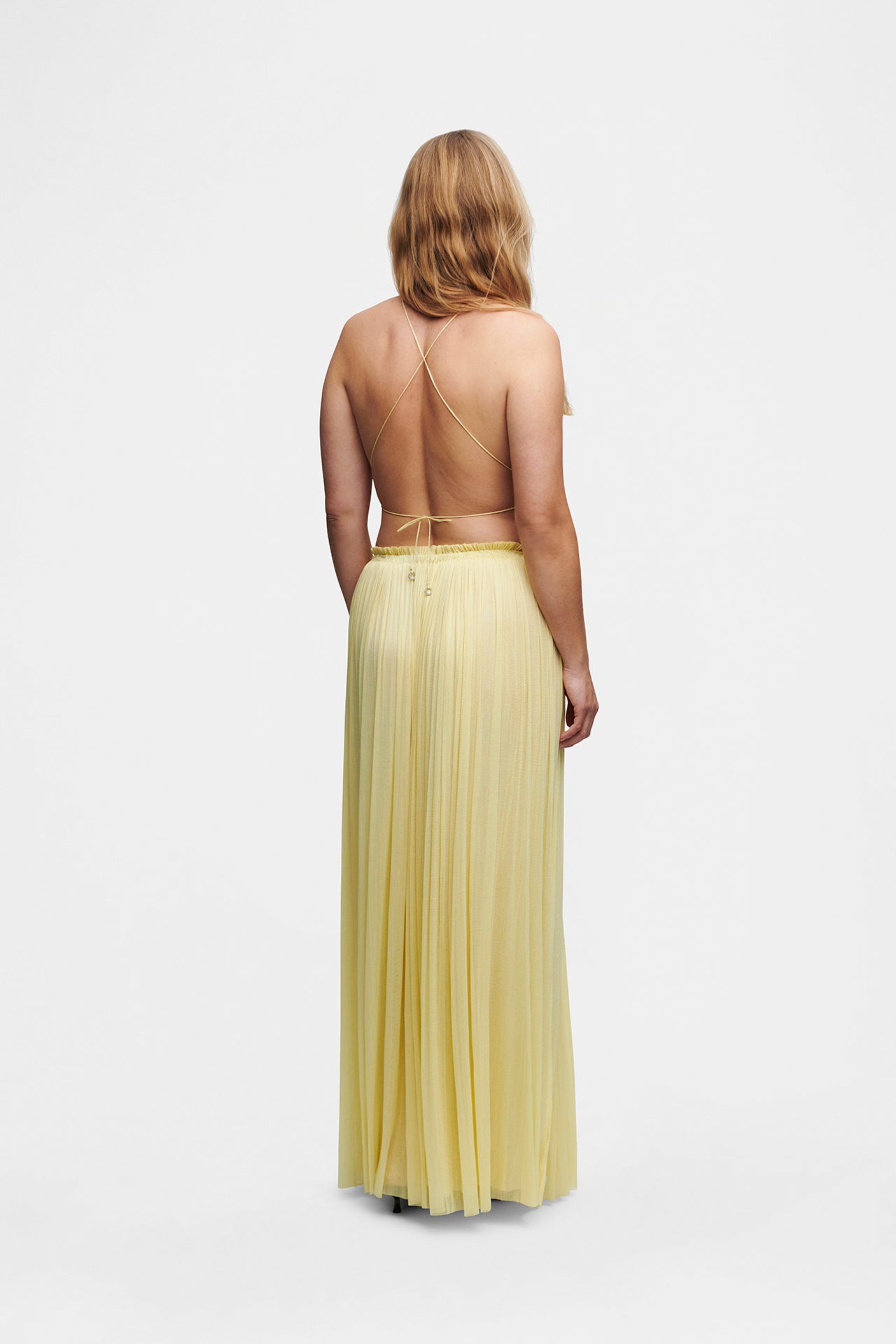 Chiffon Ruffled Top and Maxi Skirt Set