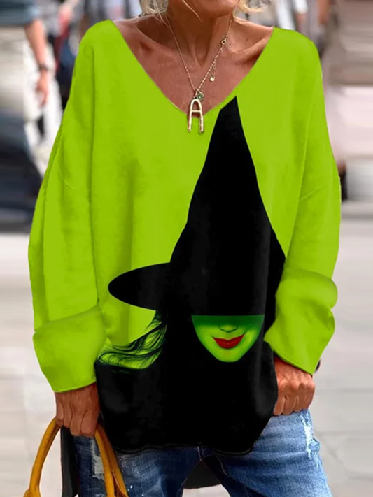 Women's Halloween Witch Long Sleeve T-Shirt