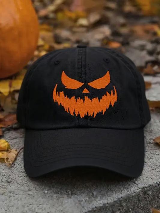 Autumn Halloween Ghost Smiling Face Printed Baseball Cap